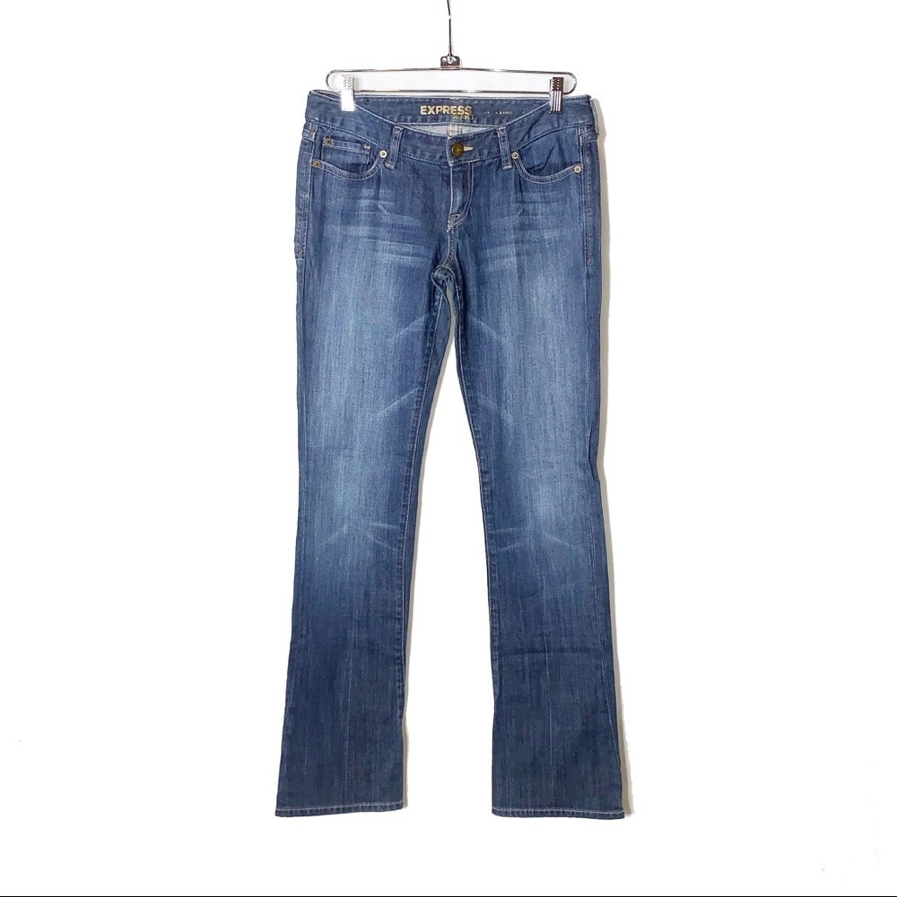 EXPRESS Blue Low-Rise Flare Jeans 6L